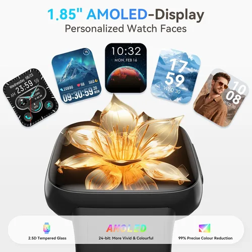Miniatura 2 de Reloj inteligente para hombres/mujeres, responder/hacer llamadas, reloj inteligente AMOLED de 1.85 pulgadas con pantalla siempre encendida