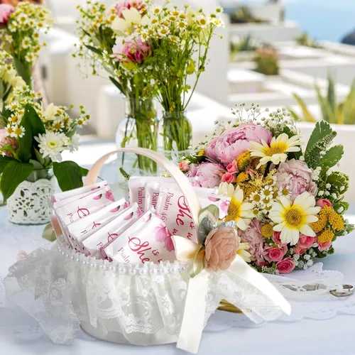 Miniatura 6 de Sinmoe Paquete de 60 pañuelos cristianos de viaje, con bolsillo de las Escrituras, versículo de la Biblia, mini servilleta facial, regalo inspirador