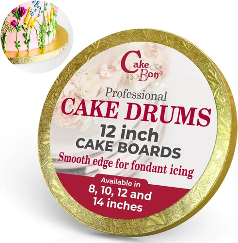 Miniatura 12 de Cakebon Tablas redondas para tartas – Tambores resistentes de 1/2 pulgada de grosor – Base profesional de 8 pulgadas para bordes totalmente
