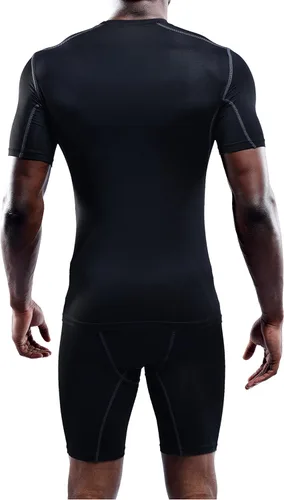 Miniatura 4 de NELEUS Paquete de 3 camisetas de entrenamiento de capa base de compresión atlética para hombre