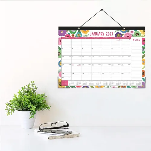 Miniatura 9 de Calendario de escritorio 2026-2027 - julio de 2026 a diciembre de 2027, calendario de escritorio grande de 17 x 12 pulgadas, calendario de 18 meses