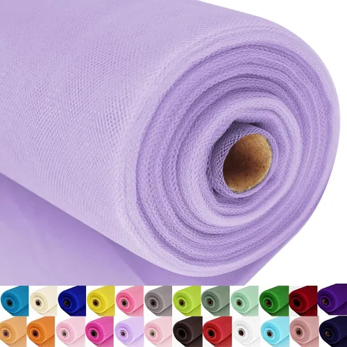 Miniatura 34 de Rollos de tela de tul, 54 pulgadas por 10 yardas (30 pies), cinta de tul para decoración de fiestas de boda, rollo de tela transparente en bobina