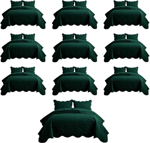 Miniatura 61 de MOONLIGHT20015 Paquete de 8 Colchas Tamaño King para Cama (106" x 96") - Venta al Por Mayor para Hoteles, Dormitorios de Huéspedes y Airbnbs - Gris