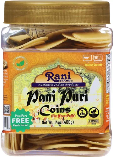 Miniatura 15 de Rani Pani Puri - Monedas de 7 onzas (7.05 oz) 80-85 monedas ~ Monedas de trigo y sémola sin cocer, aptas para microondas, totalmente naturales