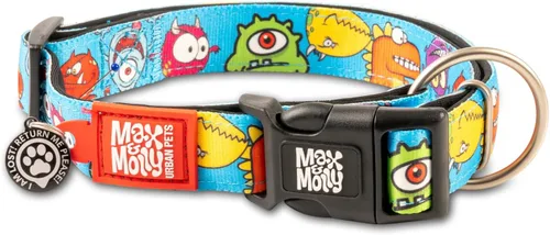 Miniatura 13 de Max & Molly Urban Pets Smart ID - Collar para perro con etiqueta de seguridad QR Gotcha! para mascotas y perfil de mascota personalizado, neopreno