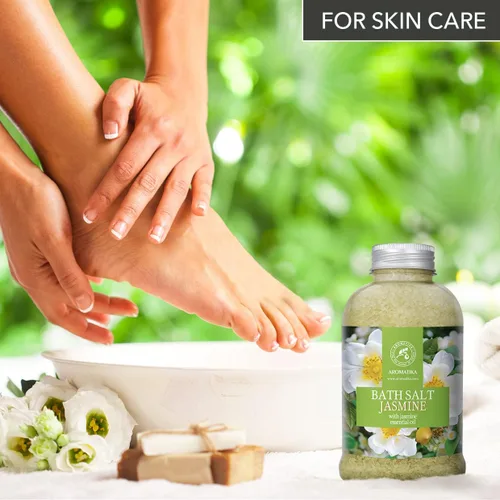 Miniatura 7 de Sal marina de baño jazmín de 21.16 onzas – Sales de baño con aceite esencial de jazmín para baño – baño relajante – Cuidado corporal – Relajación