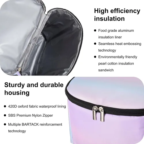 Miniatura 4 de Mochila Enfriadora Wolka 30 Latas, Mochilas Enfriadoras Aisladas a Prueba de Fugas Portátiles, Bolsa Enfriadora Impermeable de Lado Suave para Nube