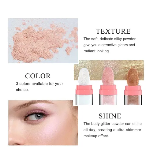 Miniatura 6 de Polvo de resaltado con purpurina, maquillaje para iluminar el rostro natural tridimensional en polvo para resaltador de mejillas.
