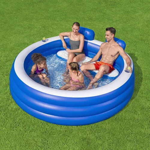 Miniatura 2 de H2OGO! - Piscina familiar inflable Splash Paradise de 7 pies 7 pulgadas x 7 pies 2 pulgadas x 31 pulgadas, piscina inflable al aire libre para niños