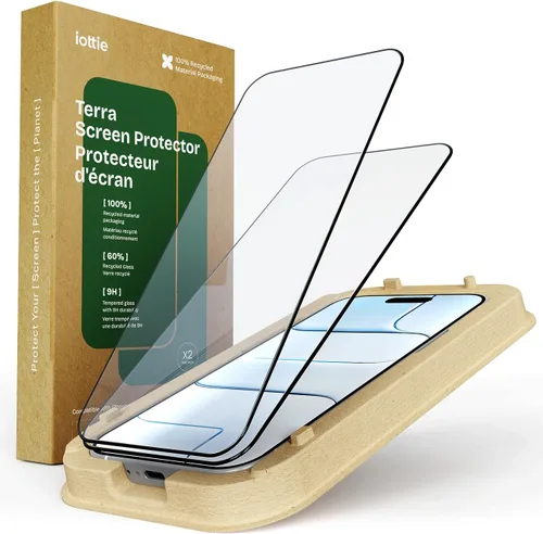 Miniatura 7 de iOttie Terra - Protector de pantalla de vidrio templado para iPhone 16, grado militar, dureza 9H, inastillable, resistente a los arañazos