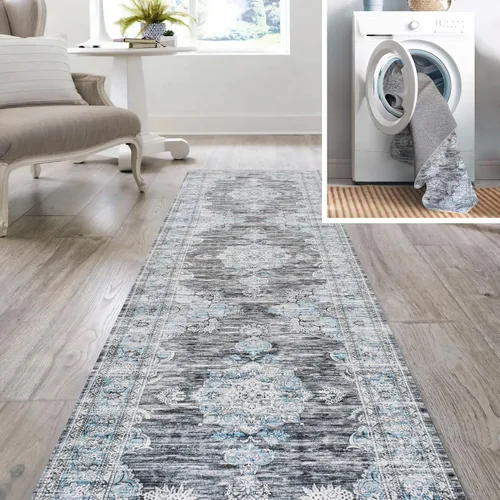 Miniatura 3 de JONATHAN Y Bausch - Alfombra lavable a máquina de 2 x 8 pies, felpilla envejecida y bohemia para sala de estar, dormitorio, cocina, oficina, fácil