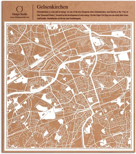 Miniatura 153 de O3 Design Studio Aberdeen - Mapa de papel cortado en papel blanco de 12 x 12 pulgadas