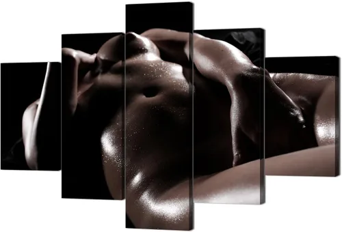 Miniatura 13 de Lienzo extra grande sexy chica desnuda durmiendo en la cama, arte de pared con marco de madera sexy para mujeres desnudas, obras de arte, arte