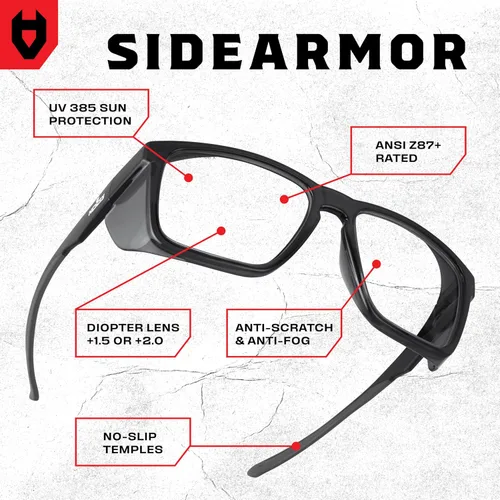 Miniatura 2 de NoCry Gafas de seguridad ANSI Z87.1 con lectores 1.5 con revestimiento anti niebla y anti arañazos — Gafas de lectura de seguridad de lente completa