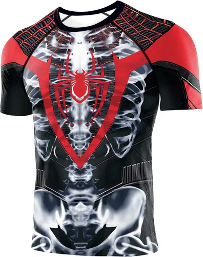 Rcimuue Camisa de compresión para hombre camiseta de compresión con impresión 3D camiseta de manga larga para correr fitness secado rápido