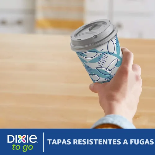 Miniatura 7 de Dixie To Go - Tazas de café de papel con tapas, 12 onzas, 14 unidades, vasos de papel aislantes desechables para bebidas calientes o frías Medium
