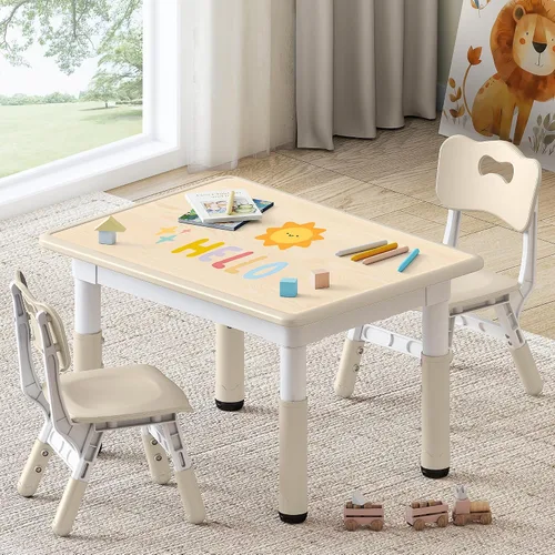 Miniatura 15 de GITAWUSA Juego de mesa y sillas de estudio para niños, juego de mesa y sillas para niños de 3 a 8 años, 31.5 pulgadas de largo x 23.6 pulgadas