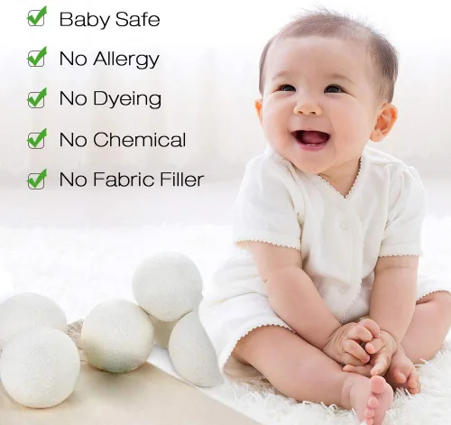 Miniatura 3 de Raffaelo Bola de lana, bolas secadoras de lana XL premium reutilizable natural suavizante de tela removedor de pelo de mascotas – Juego de 6