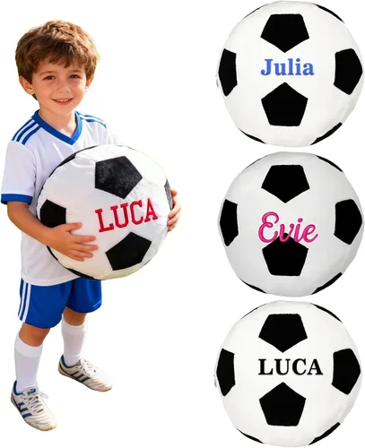 Almohada de pelota de fútbol personalizada con nombre personalizado, almohada redonda de fútbol de felpa para niños y adultos, regalo de fútbol
