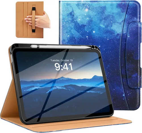 Miniatura 10 de MoKo Funda para iPad A16 de 11 pulgadas, funda para iPad de 11ª/10ª generación (2025/2022) con soporte para lápices y bolsillo, funda con soporte