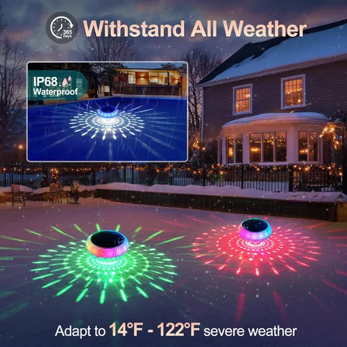 Miniatura 5 de Askyli Luces Flotantes de Piscina, Luces Solares para Piscina con Impermeable IP68 Que Flotan, Luz Solar Flotante para Piscina con Cambio
