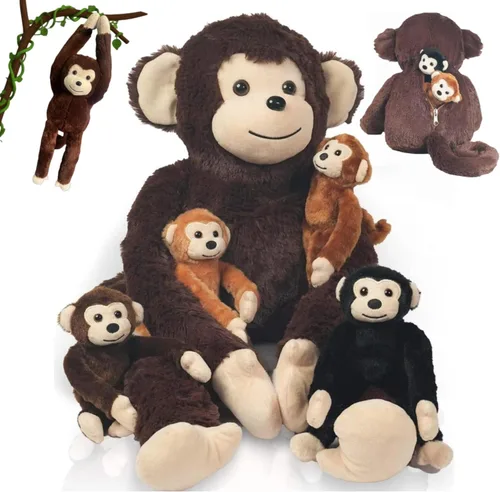 Miniatura 11 de 5 en 1 Gato de Peluche con Gatitos Bebés, 1 Mamá Gato Naranja de Peluche con 4 Gatitos de Peluche Lindos Juguetes de Gato para Niñas y Niños