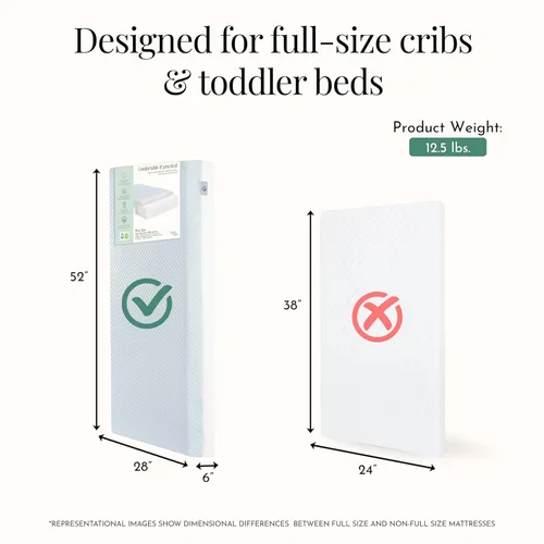 Miniatura 3 de Dream On Me Pure Zen - Colchón 2 en 1 para cuna y cama infantil, colchón de cuna certificado Greenguard Gold y BSA, capa de cobre para niños Blanco