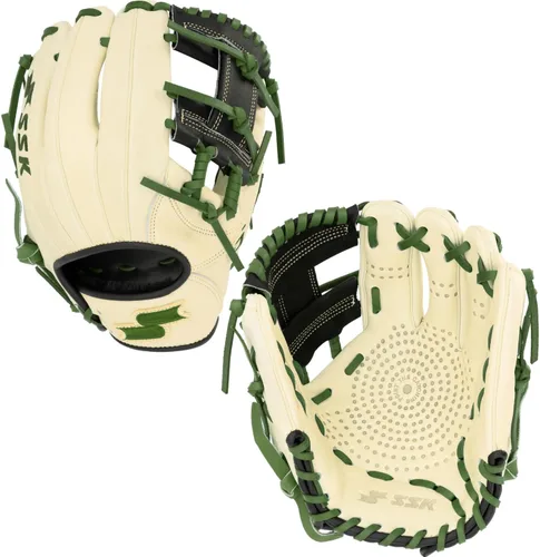Miniatura 53 de SSK Z5 Craftsman Guante de béisbol para infield – 11.25” - 11.5” - 11.75” - 12” – Lanzamiento con mano derecha y izquierda Rojo/Verde Kelly/Blanco
