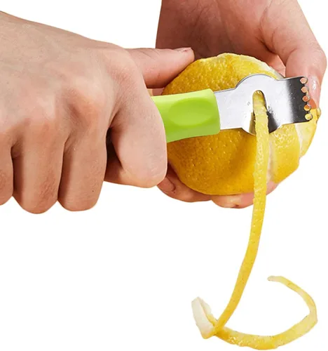 Miniatura 4 de 3 Uds. Limón Zester Herramienta Pelador de cítricos Rallador Zester con mango de plástico Acero inoxidable Rallador de frutas Cuchillo de pelar