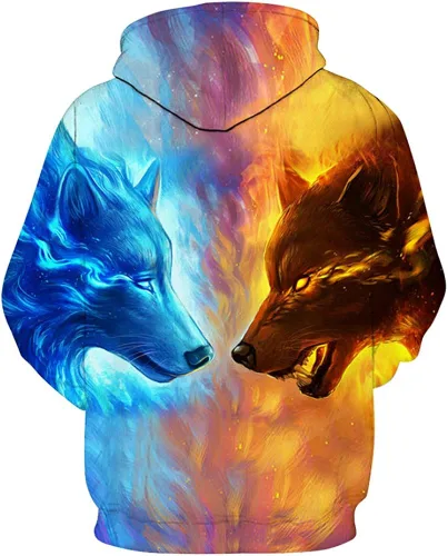 Miniatura 2 de KANIGD - Sudadera con capucha para hombre con estampado novedoso 3D de manga larga