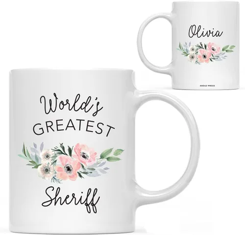 Miniatura 33 de Andaz Press Taza de café personalizada de 11 onzas, taza ejecutiva de relaciones públicas más grande del mundo, flor de anémona rosa, 1 paquete