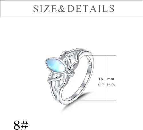 Miniatura 4 de YFN Anillo de turmalina negra de plata de ley, anillos de cristal negro, joyería curativa, protección espiritual, regalos para mujeres y niñas