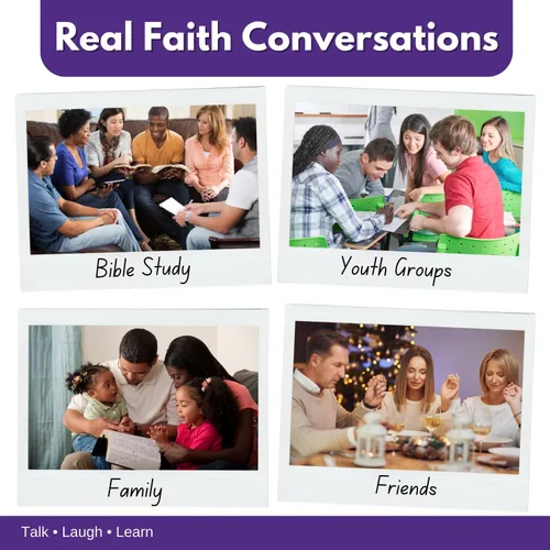 Miniatura 5 de ? WORD TEASERS Iniciadores de conversación basados en la fe - Juego de trivia bíblica que provocan el pensamiento para familias, juegos de la Biblia
