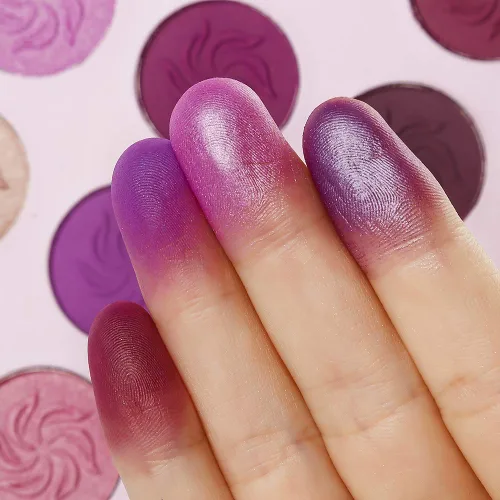 Miniatura 7 de Afflano Paleta de sombra de ojos morada, purpurina mate, paleta de maquillaje de ojos rosa altamente pigmentada, paleta de maquillaje de ojos rosa