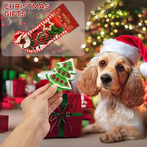 Miniatura 7 de MON2SUN 12 unidades de golosinas navideñas de cuero crudo para perros pequeños