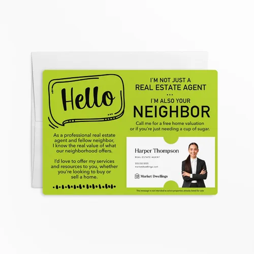 Miniatura 9 de Juego de sobres para agente inmobiliario, 5 x 7 pulgadas, Hello I'm Not Just a Real Estate Agent I'm Also Your Neighbor Cards con sobres, paquete
