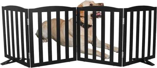 Miniatura 20 de Puerta para Perros Independiente para Interiores, Puerta para Perros Plegable, Puertas para Mascotas para Entradas, Escaleras o Pasillos, Puerta