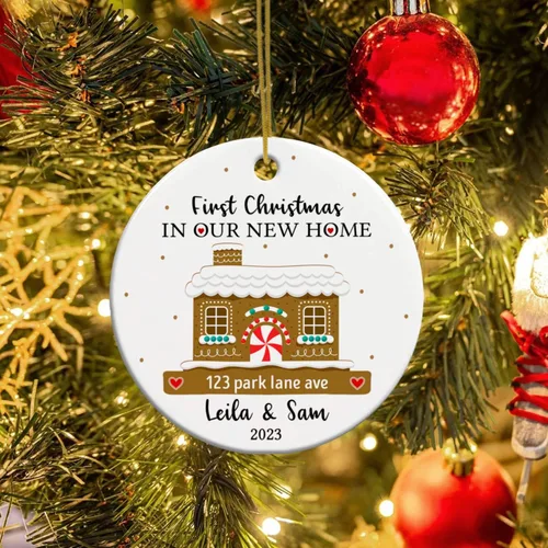 Miniatura 6 de Adorno de primera Navidad en nuestro nuevo hogar, adorno personalizado para el primer hogar de Navidad 2026, regalo de recuerdo de casa para parejas