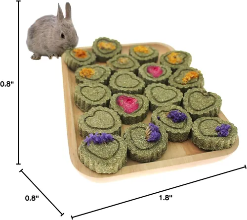 Miniatura 9 de Hamiledyi 36 juguetes masticables de conejo, heno natural de Timothy hecho a mano, pasteles molares para conejito, chinchilla, cobaya, conejo enano