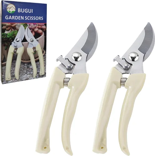 Miniatura 7 de BUGUI Tijeras de podar con mango de madera, hoja de acero SK-5, capacidad de corte de 1 pulgada, tijeras de jardín afiladas y bien diseñadas, 8