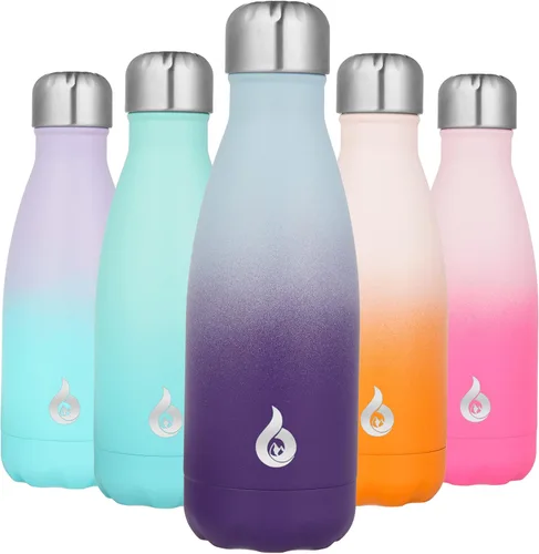 Miniatura 80 de BJPKPK Botella de Agua Aislada 17oz Botellas de Agua de Acero Inoxidable Apta para Lavavajillas Metal Térmica Mantiene Frío y Caliente, Gris Niebla