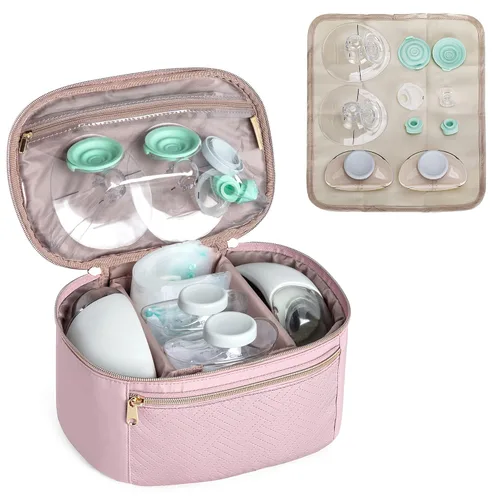 Miniatura 9 de Fasrom Bolsa de extracción de leche portátil compatible con bombas manos libres Momcozy Medela y Elvie, funda de transporte portátil con alfombrilla