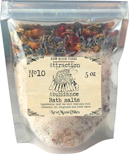 Atracción Abundancia Aceites esenciales Hierbas Hechizo Ritual Sales de baño con hierbas reales Botánicos infundidos Mejorar la belleza Amor Control