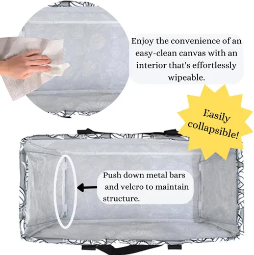 Miniatura 42 de NGIL Bolsa de comestibles reutilizable extra grande plegable de gran tamaño para comestibles, almacenamiento, picnic, playa, Bronco-negro occidental