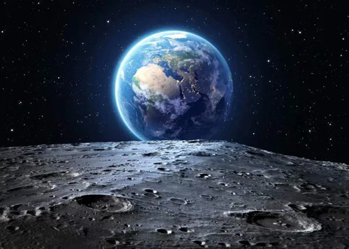 BELECO Telón de fondo de tela de 7 x 5 pies para el espacio exterior, fondo del universo, superficie de la luna y la Tierra amueblado por la NASA