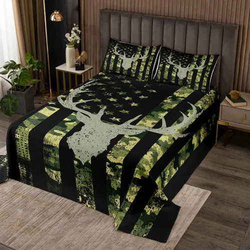 Miniatura 20 de Homewish Juego de colcha de 3 piezas con estampado de león en 3D de pareja de leones para niños, adolescentes, con temática de animales salvajes