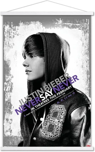 Miniatura 19 de Trends International Justin Bieber - Póster de pared con texto en inglés "Never Say Never Say Never", 14.725 x 22.375 pulgadas, versión enmarcada