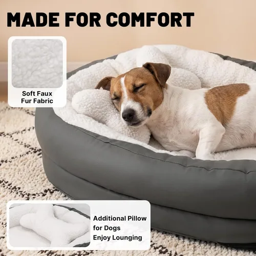 Miniatura 3 de Cama para perros pequeños con refuerzo, cama para perros pequeños, cama para perros pequeños, cama lavable con base de espuma de alta densidad