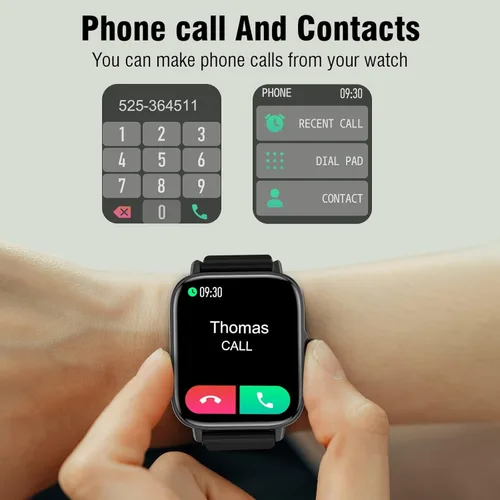 Miniatura 2 de Reloj inteligente para hombres y mujeres (respuesta/hacer llamadas) – Reloj inteligente con pantalla táctil completa de 1.9 pulgadas, compatible