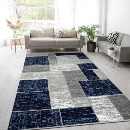 Miniatura 10 de L'Baiet Verena - Alfombra geométrica roja y gris de 8 x 10 pies, alfombra de área grande para sala de estar, dormitorio, mesa de comedor, oficina